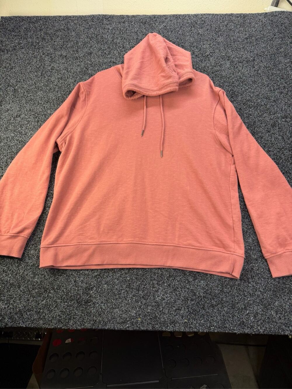 Elevenparis Mens Pullover Hoodie Sweatshirt Solid Pink Size XXL